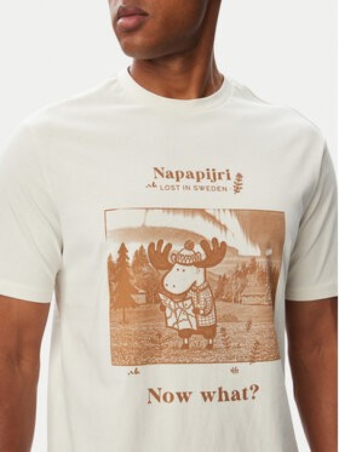 Napapijri T-Shirt Cabin NP0A8B3F Kremowy Relaxed Fit
