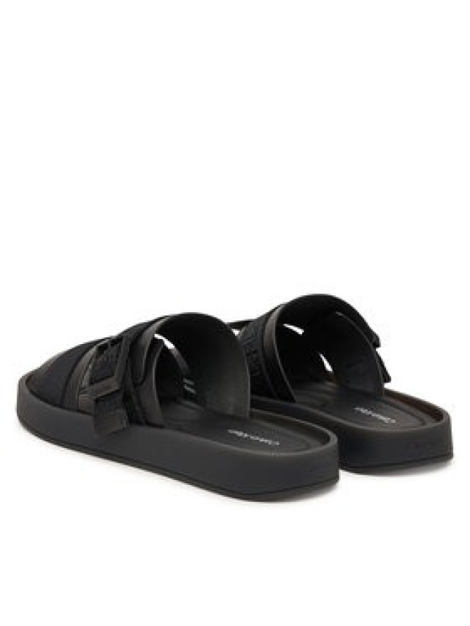 Calvin Klein Klapki Ergon Buckle Sandal Wb Lth Aop HM0HM02096 Czarny