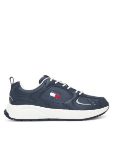 Tommy Jeans Sneakersy Tjm Runner Leather EM0EM01621 Granatowy