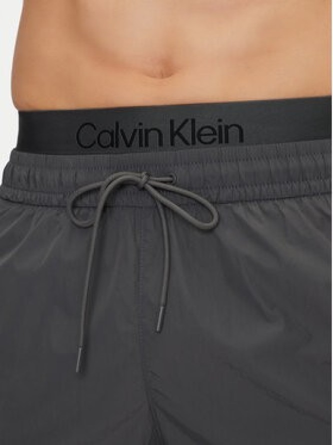 Calvin Klein Swimwear Szorty kąpielowe KM0KM01104 Szary Regular Fit