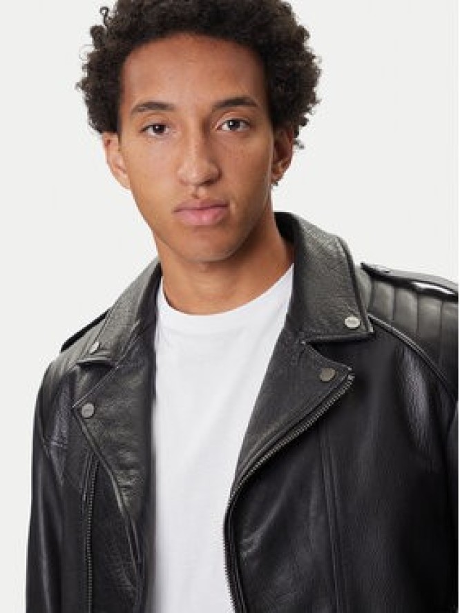 HUGO Kurtka skórzana Lowis-6 50542108 Czarny Regular Fit