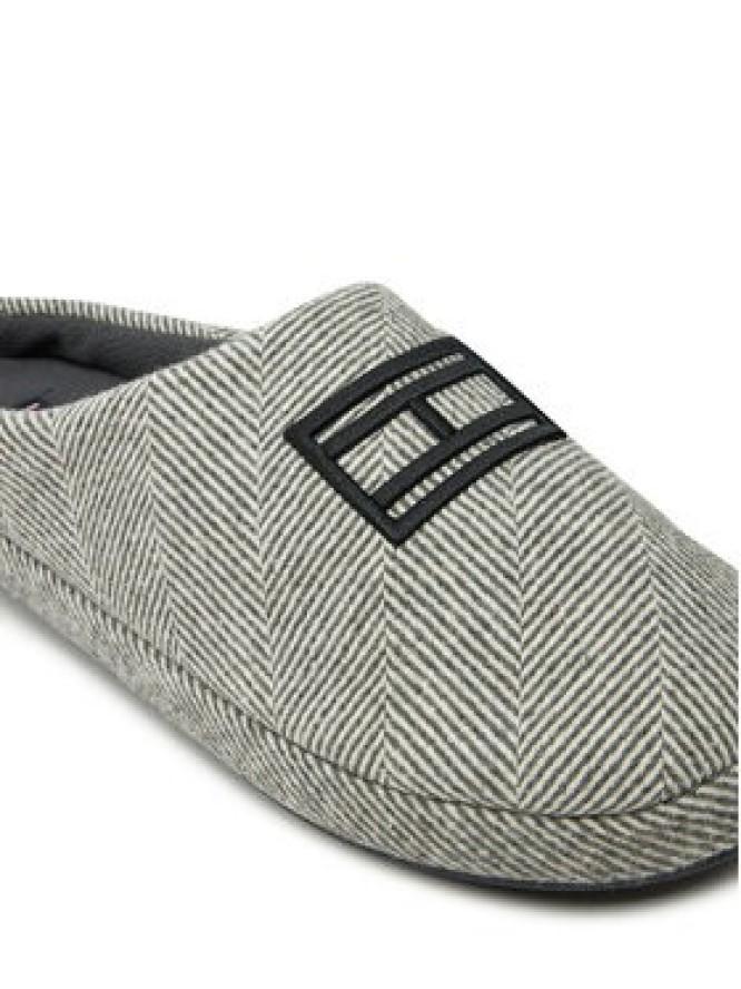 Tommy Hilfiger Kapcie Flag Herringbone House Shoe FM0FM05304 Szary