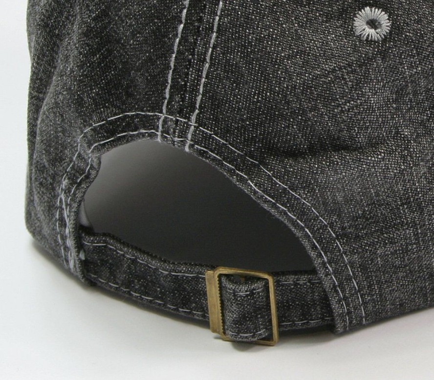 Czapka z Daszkiem, Szara Jeansowa z Przeszyciami, Fastryga, Letnia, 100% BAWEŁNA -Pako Jeans