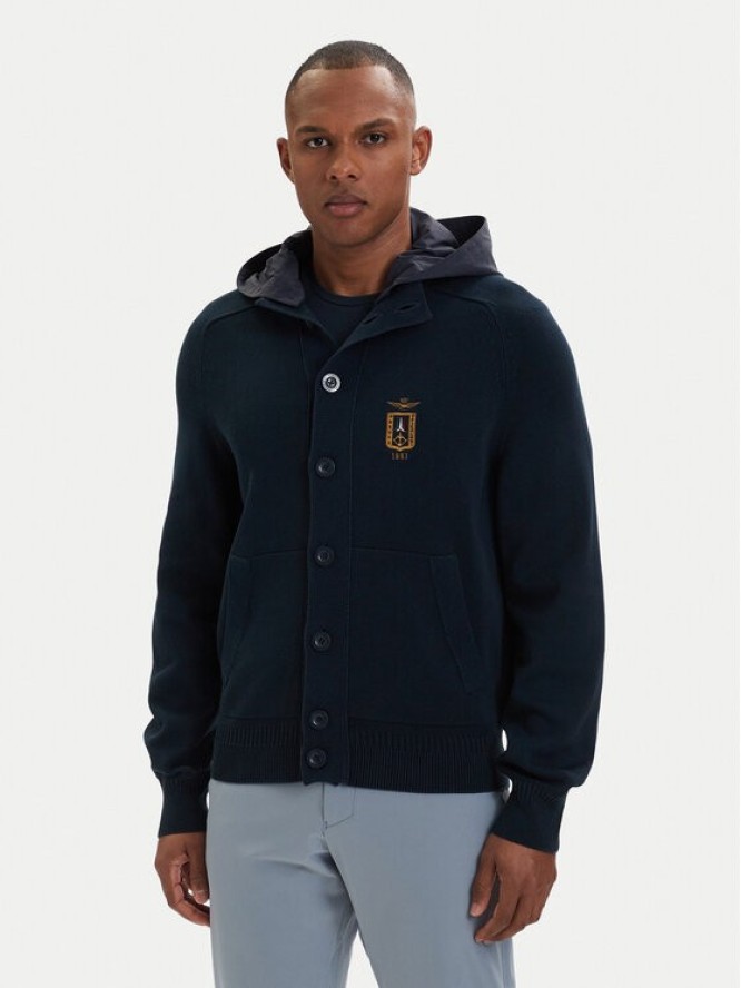 Aeronautica Militare Kurtka przejściowa 261AM1387UL00933 Granatowy Regular Fit