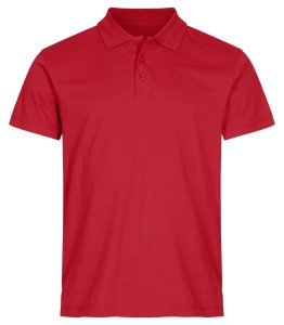 clique Polo Single Jersey z bawełny z prążkowanym kołnierzem – Red
