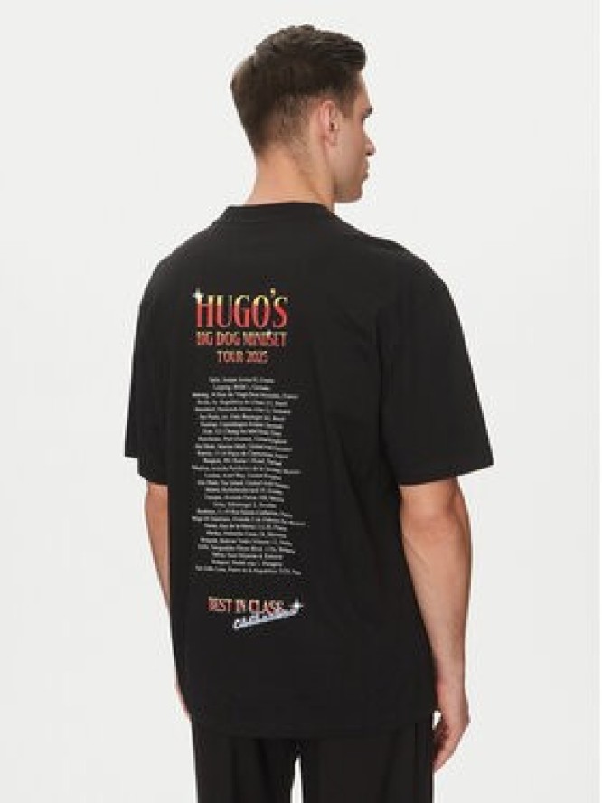 HUGO T-Shirt Dugie 50538259 Czarny Oversize