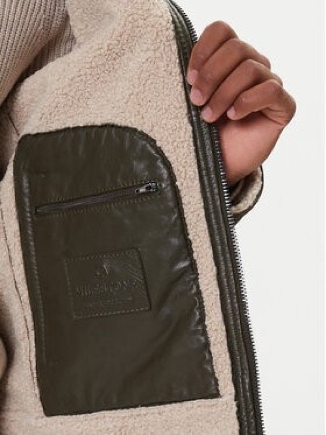 Milestone Kurtka skórzana Camino 531624 21315 Zielony Regular Fit