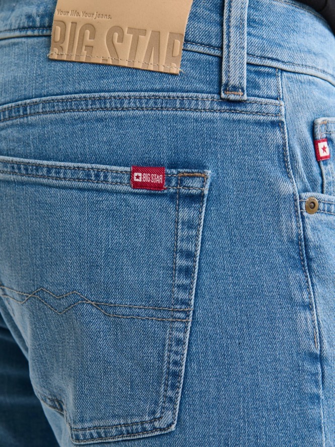 Jeansy męskie z prostą nogawką niebieskie Ronald 207