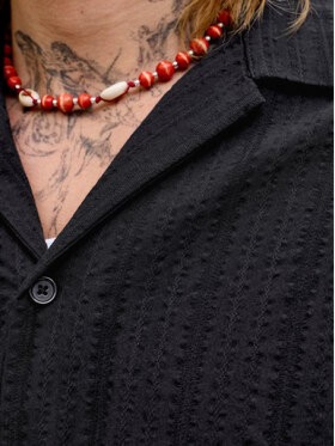 Jack & Jones Komplet koszula i szorty materiałowe Tyson 12297649 Czarny Relaxed Fit