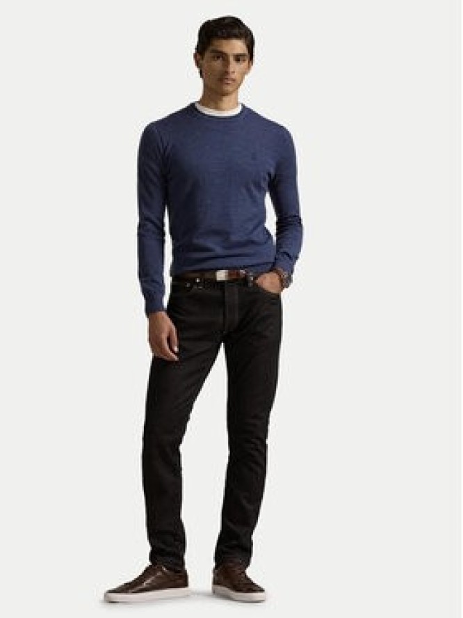 Polo Ralph Lauren Sweter 710946143006 Granatowy Slim Fit