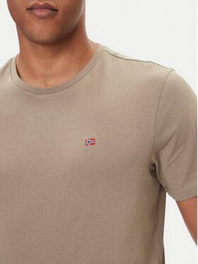 Napapijri T-Shirt Salis NP0A4H8D Beżowy Regular Fit
