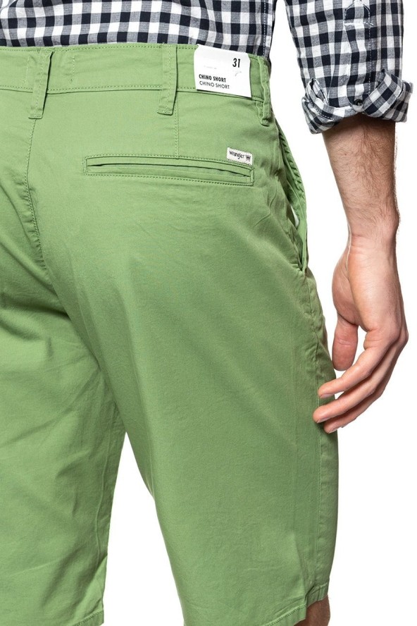 SPODENKI MĘSKIE WRANGLER CHINO SHORT JADE GREEN W14AKM33H 112126562