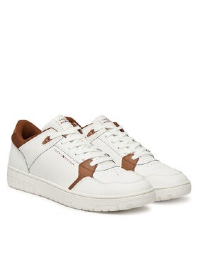 Tommy Hilfiger Sneakersy Basket Core Lite Lth Mix FM0FM05518 Écru