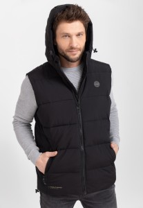 Pikowany bezrękawnik z kapturem V-EGON