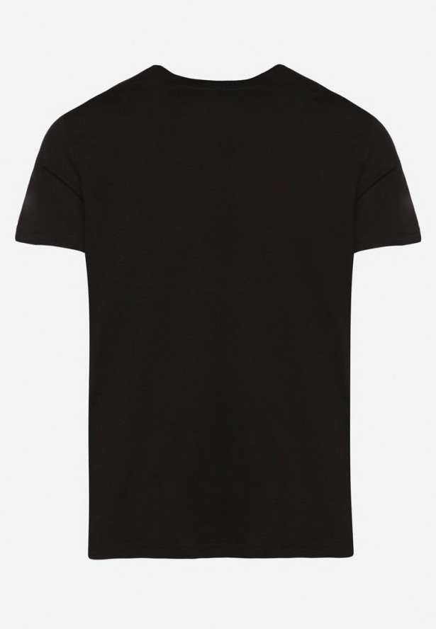 Czarna Bawełniana Koszulka z Nadrukiem z Napisem Mepize