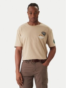 Guess T-Shirt M6RI07 KBW41 Beżowy Regular Fit