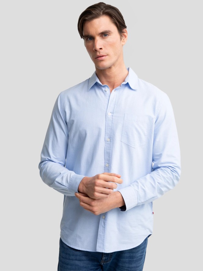 Koszula męska z tkaniny typu oxford jasnoniebieska Trixi 400