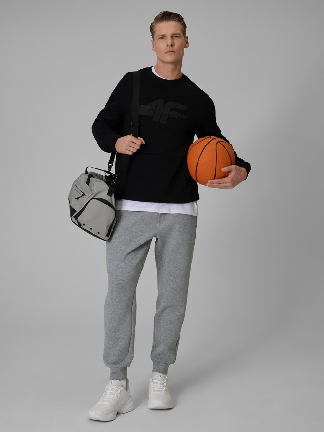 4F Bluza dresowa regular bez kaptura męska - czarna S