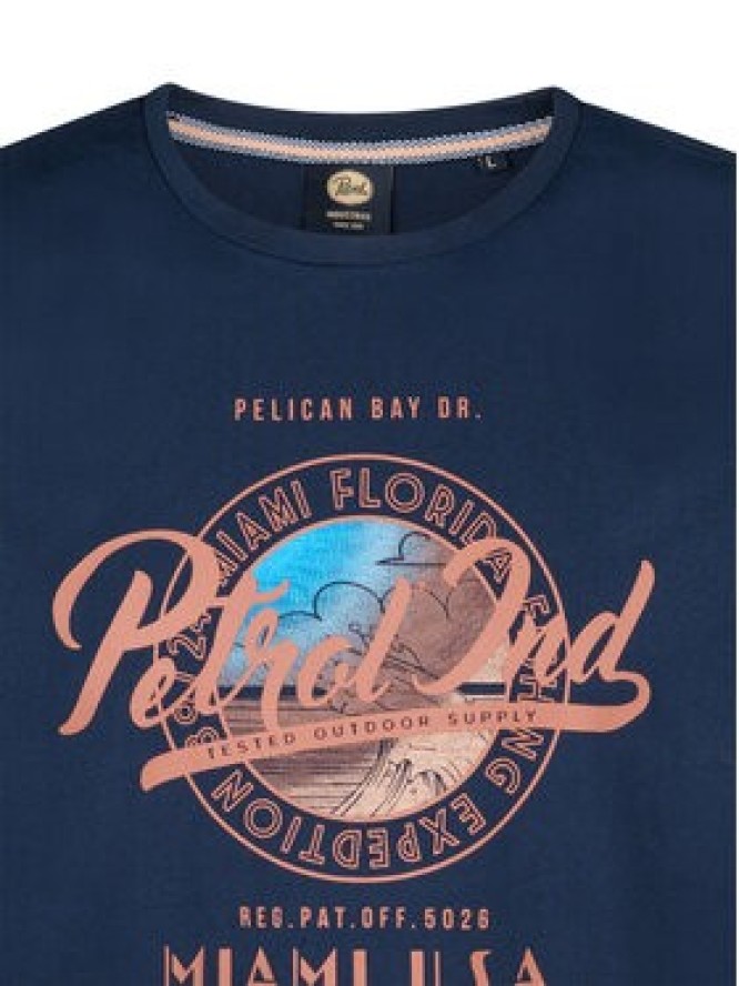 Petrol Industries T-Shirt M-1050-TSR602 Granatowy Regular Fit