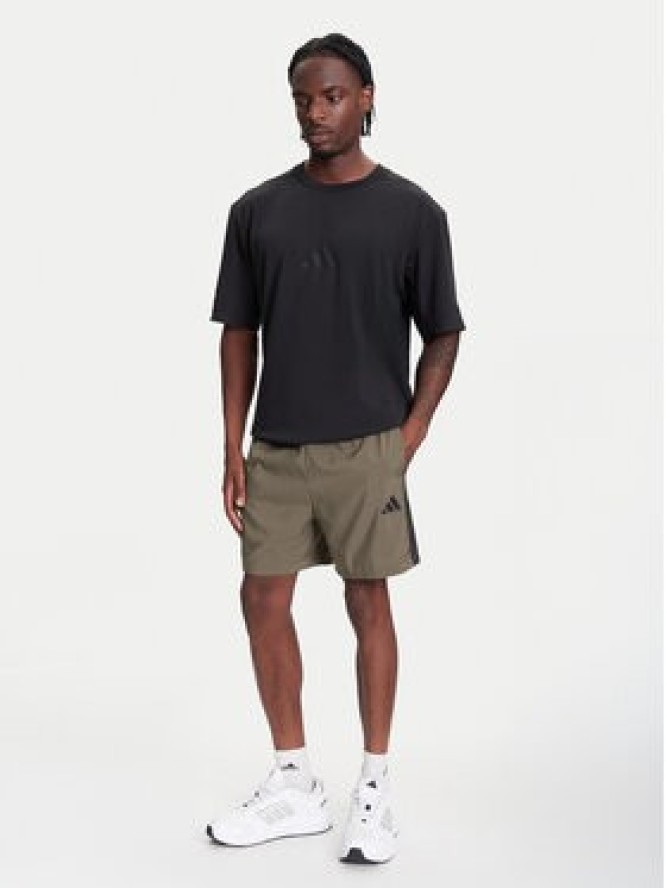 adidas Szorty sportowe Essential 3-Stripes Chelsea JE6434 Khaki Regular Fit