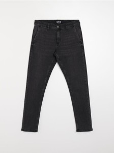 Jeansy chino slim fit - czarny