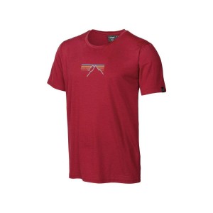 Ivanhoe t-shirt UW Ceasar Sunset for men - 100% extra fine merino wool - Red