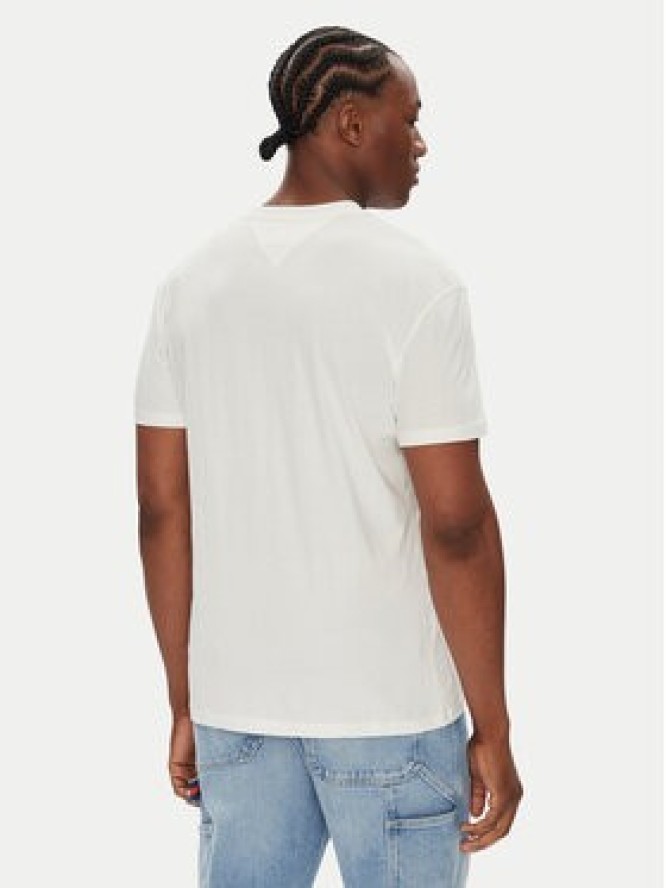 Tommy Jeans T-Shirt Flag Linear DM0DM21911 Biały Regular Fit