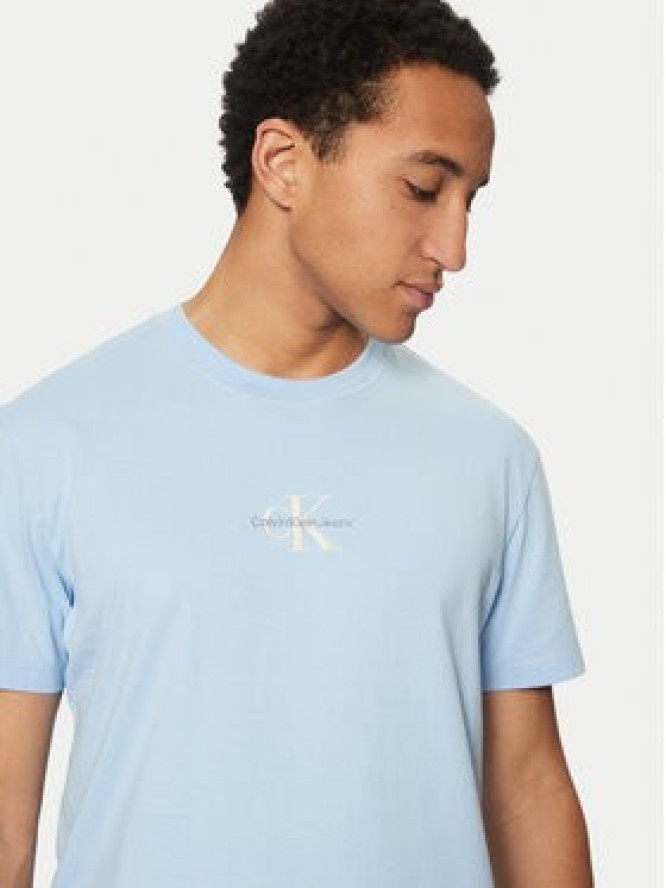 Calvin Klein Jeans T-Shirt Monologo J30J325649 Błękitny Regular Fit