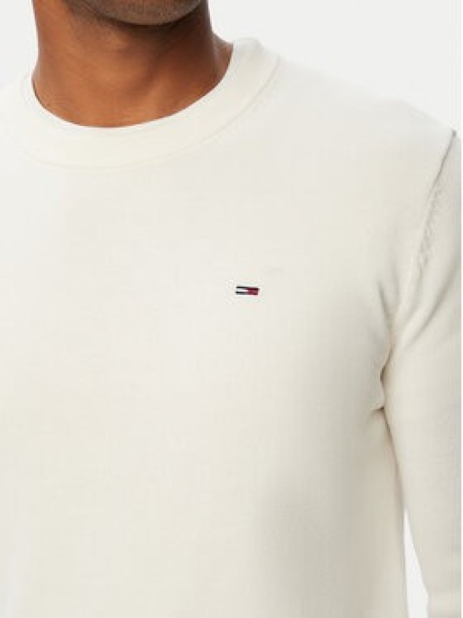 Tommy Jeans Sweter Essential DM0DM22853 Biały Slim Fit