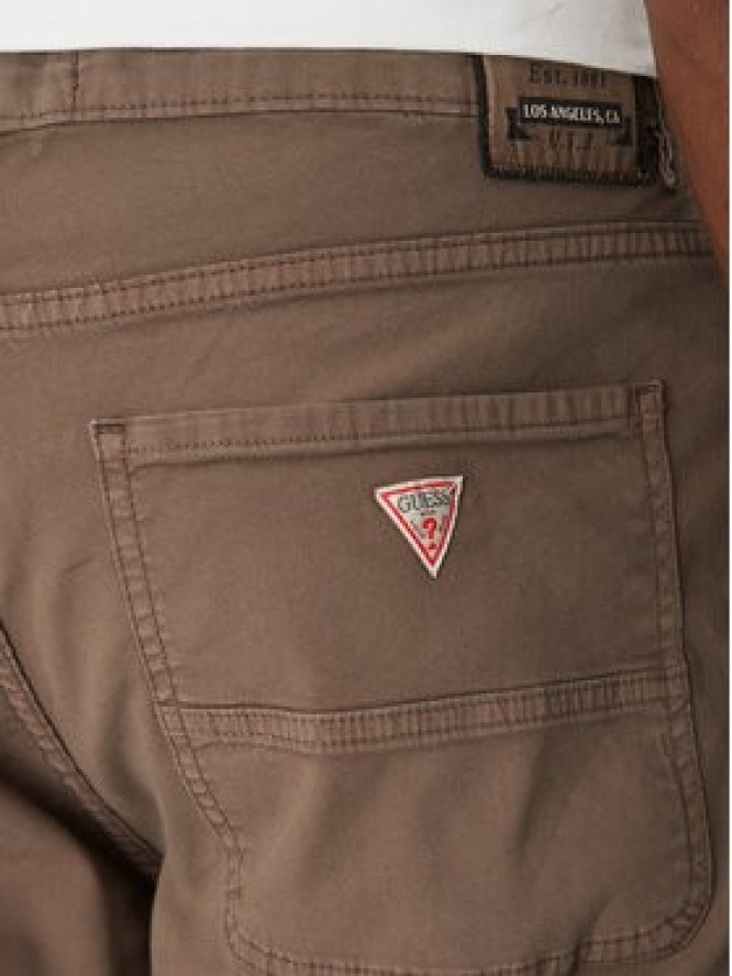 Guess Spodnie materiałowe M5RA68 WGXV1 Brązowy Regular Fit