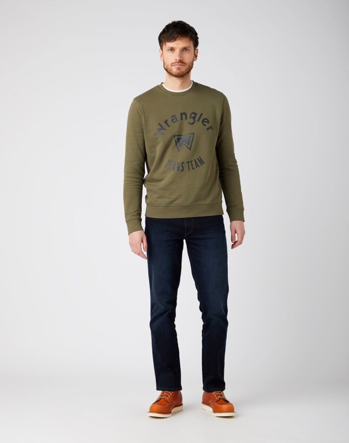 WRANGLER CREW SWEAT MĘSKA BLUZA KLASYCZNA IVY GREEN W6M8HYXIX 112141493