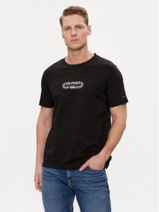 Tommy Hilfiger T-Shirt Track Graphic MW0MW34429 Czarny Regular Fit