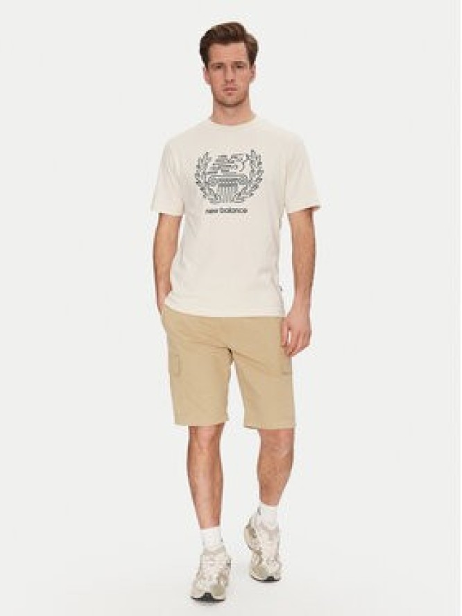 New Balance T-Shirt MT51974 Beżowy Relaxed Fit