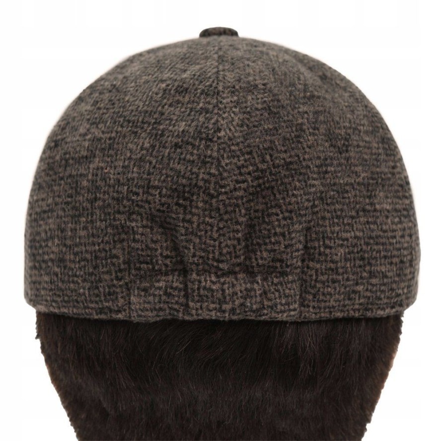 Ocieplana Czapka z Daszkiem - Pako Jeans - Brązowa