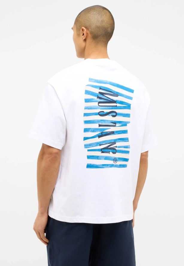 Męski T-Shirt Mustang Style Akron Bright White 1016499 2007