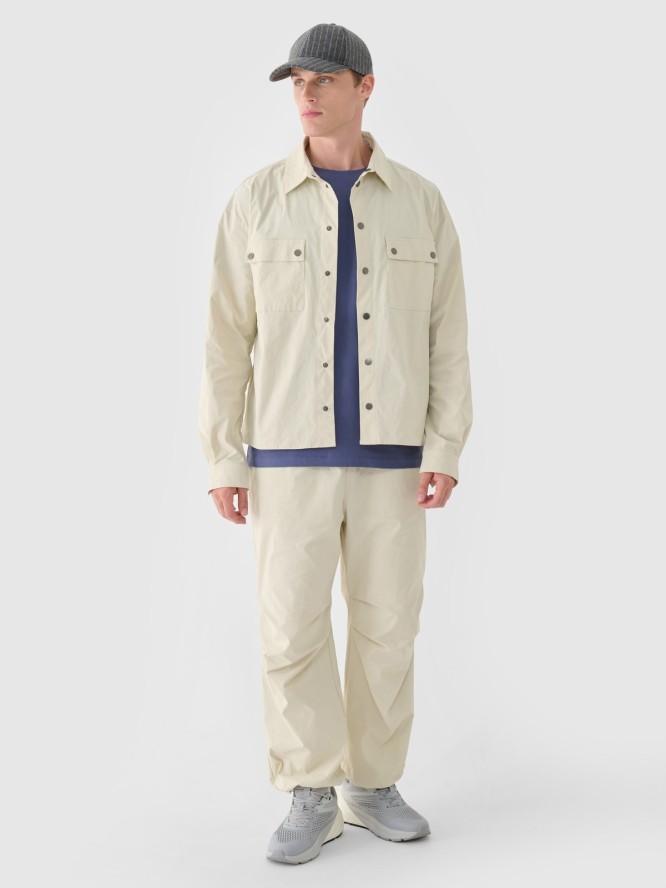 4F T-shirt regular z nadrukiem męski - niebieski S