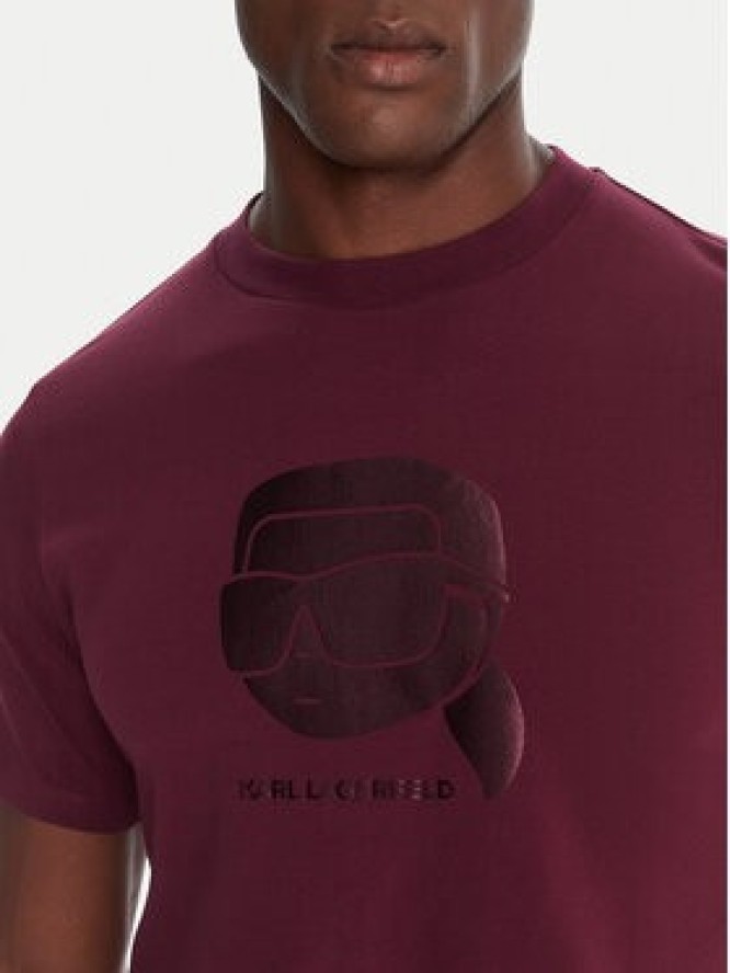 KARL LAGERFELD T-Shirt 755032 554221 Bordowy Regular Fit