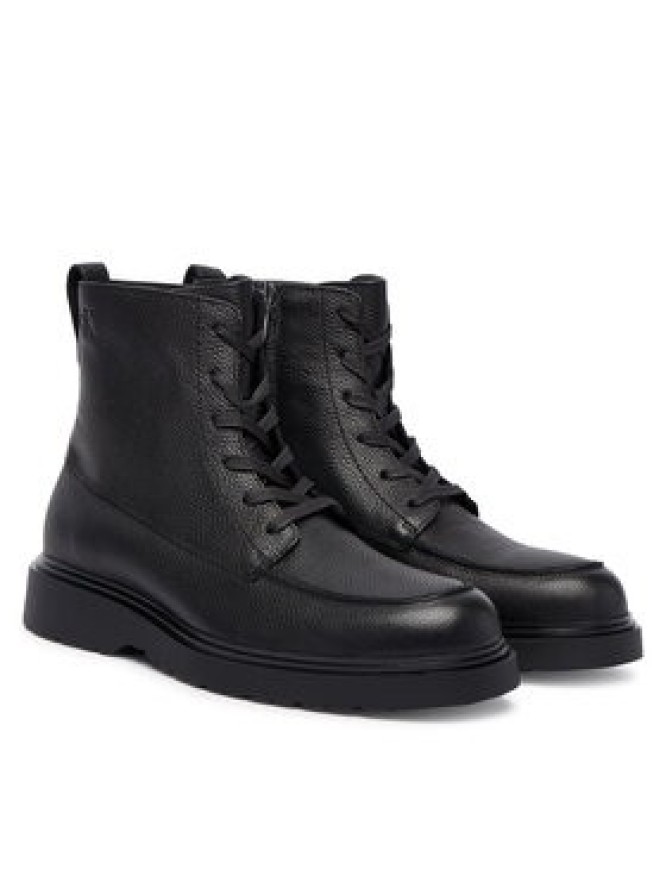 Calvin Klein Trzewiki Combat Ess Lace Up Apron Lth W YM0YM01375 Czarny