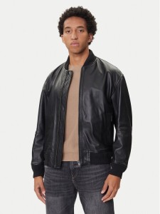BOSS Kurtka skórzana Jobrice 50547545 Czarny Regular Fit
