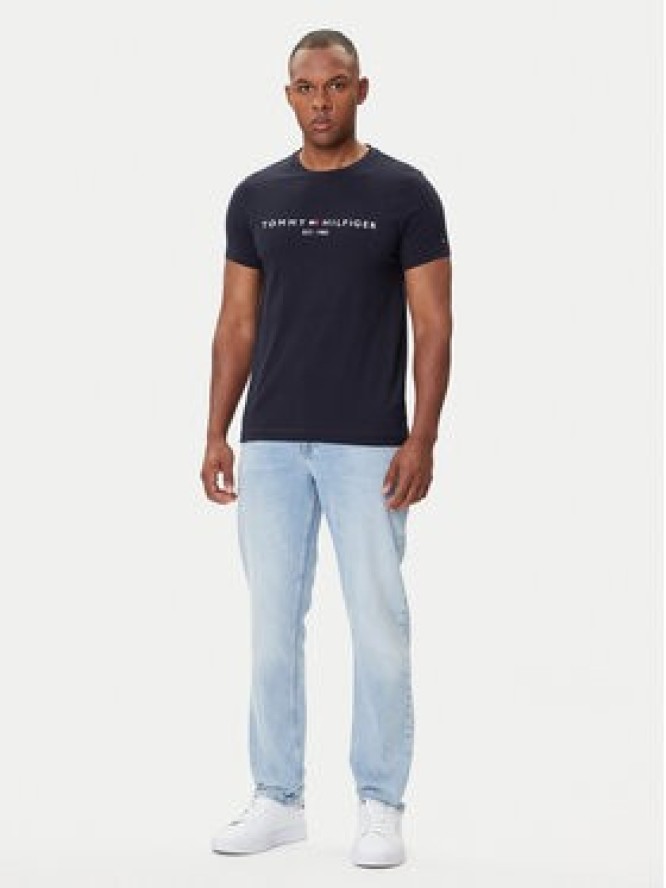 Tommy Hilfiger T-Shirt Core Logo Tee MW0MW11465 Granatowy Slim Fit