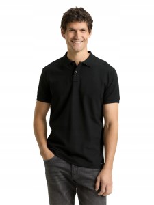 T-SHIRT KOSZULKA POLO MĘSKA TOM TAILOR BAWEŁNIANA GŁADKA CZARNA