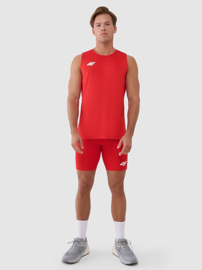 4F Legginsy krótkie treningowe męskie - czerwone XXL