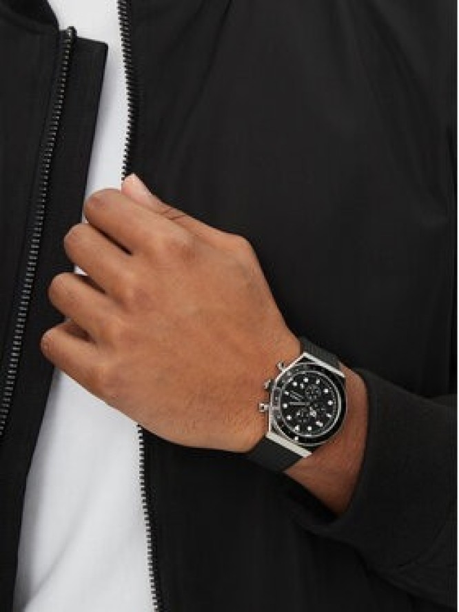 Timex Zegarek Q Timex Three Time Zone Chronograph TW2V70000 Czarny