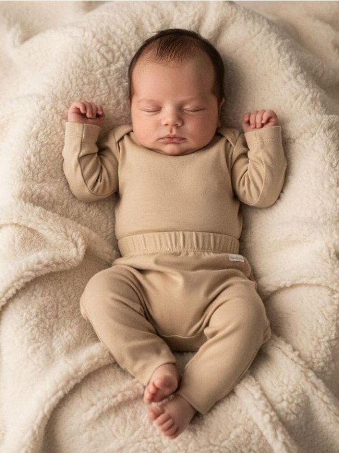 Spodnie dresowe regular z nadrukiem - beżowy