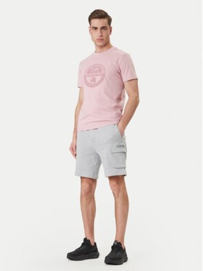Napapijri Szorty sportowe N-Box Logo NP0A4I59 Szary Relaxed Fit