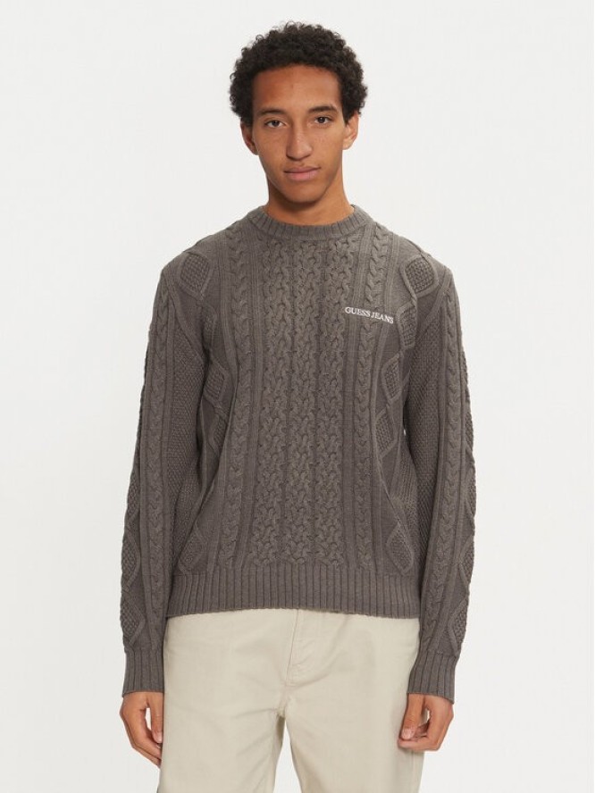 Guess Jeans Sweter M4BR34 Z3HN2 Szary Regular Fit