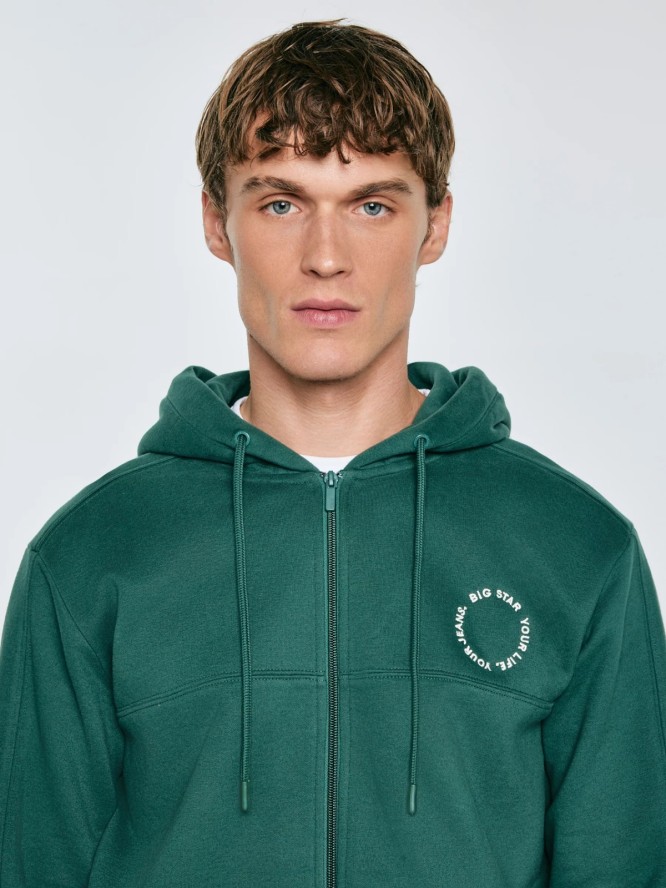 Bluza męska rozpinana z kapturem zielona Ajron 304
