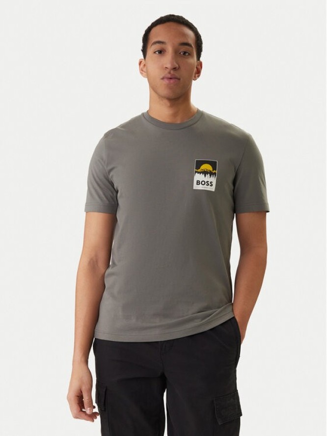 BOSS T-Shirt Plain 50556023 Szary Regular Fit