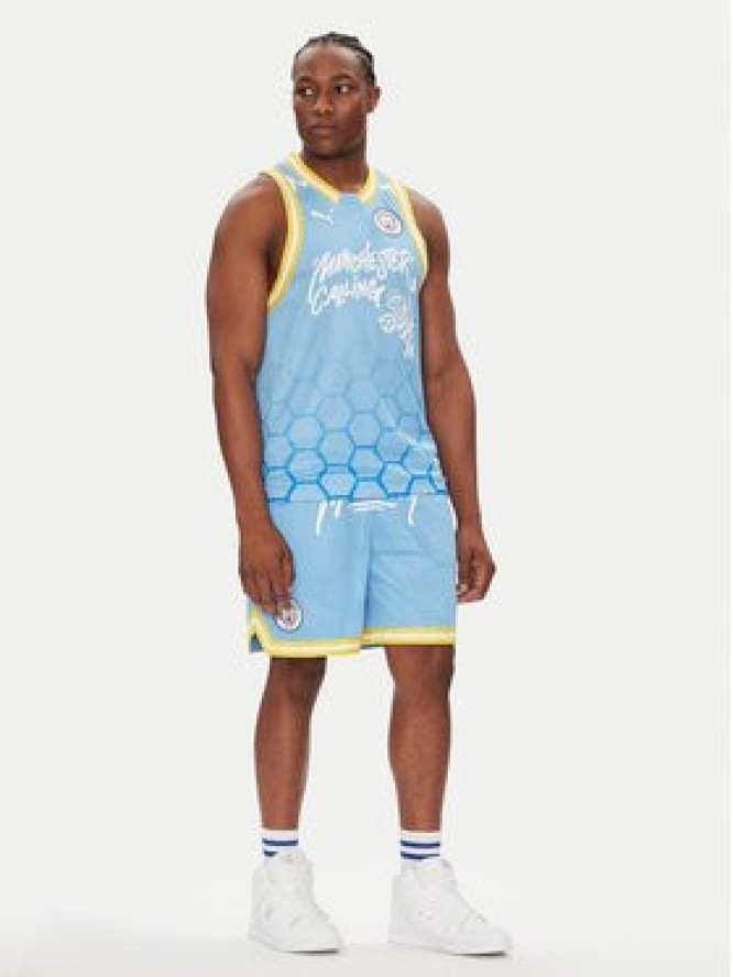 Puma Tank top Hoops Manchester City 631693 Błękitny Regular Fit