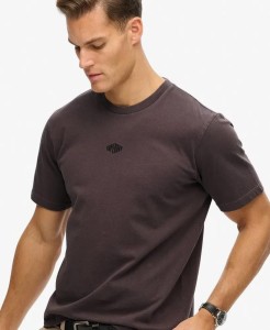 superdry T-shirt Micro Logo z organicznej bawełny, krój loose – Shale Dark Grey